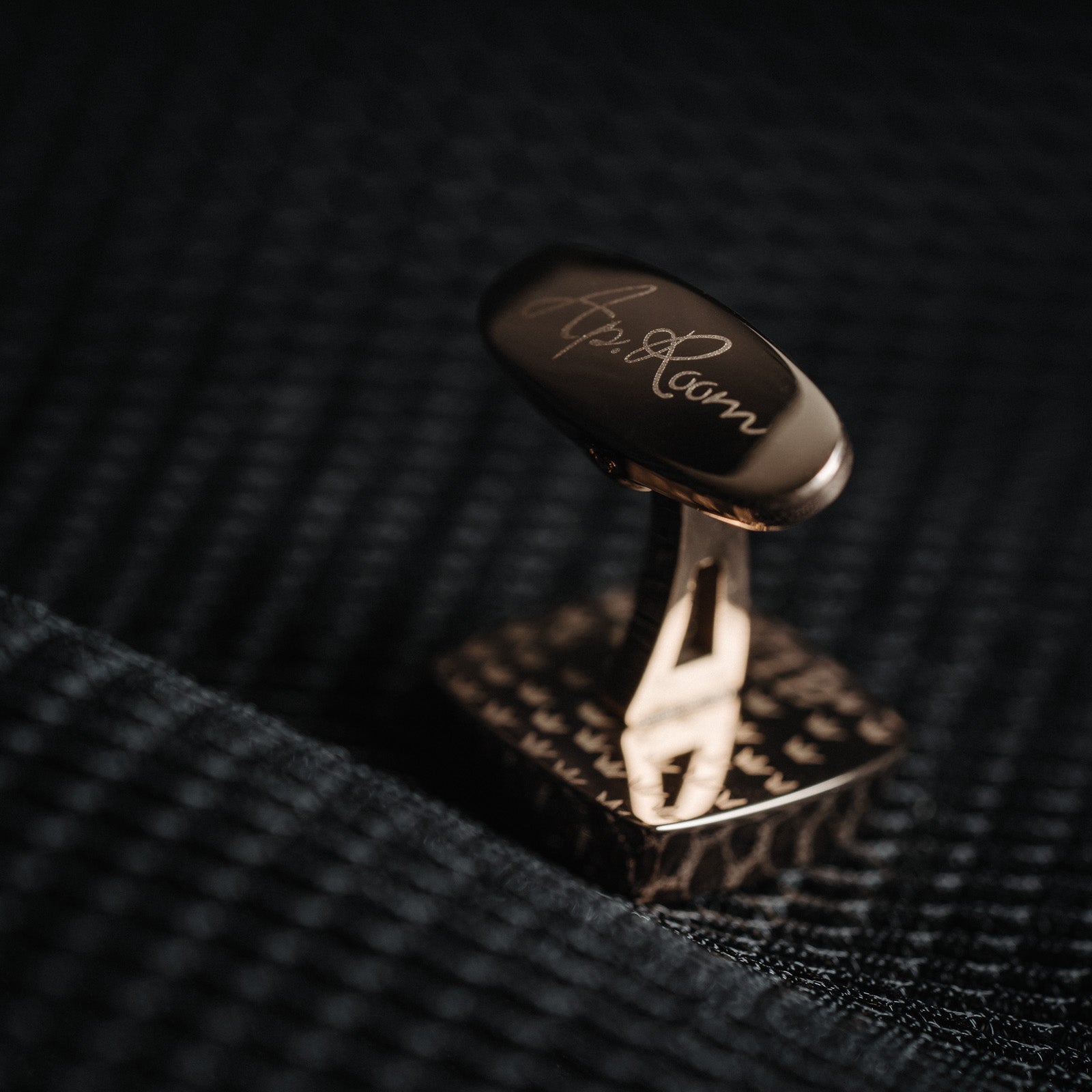 Darveil French Rose Gold Cufflinks for Men - Luxury Business Formal - Side View